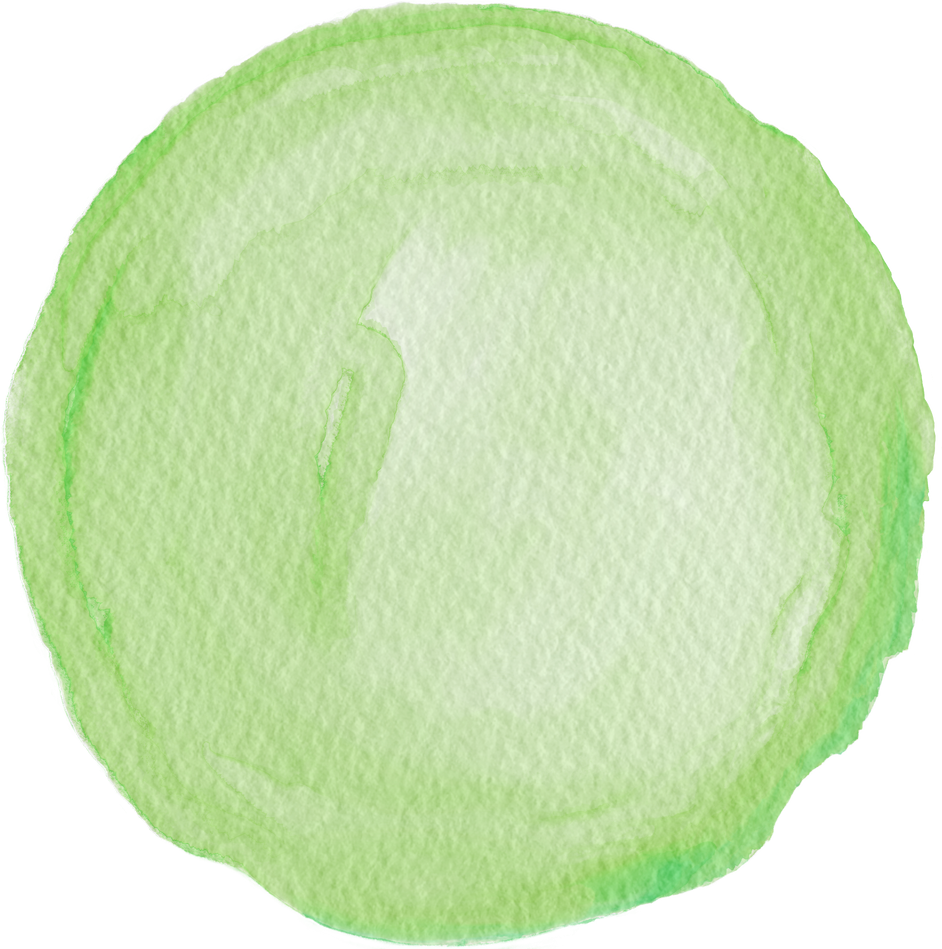 Green watercolor circle ornament
